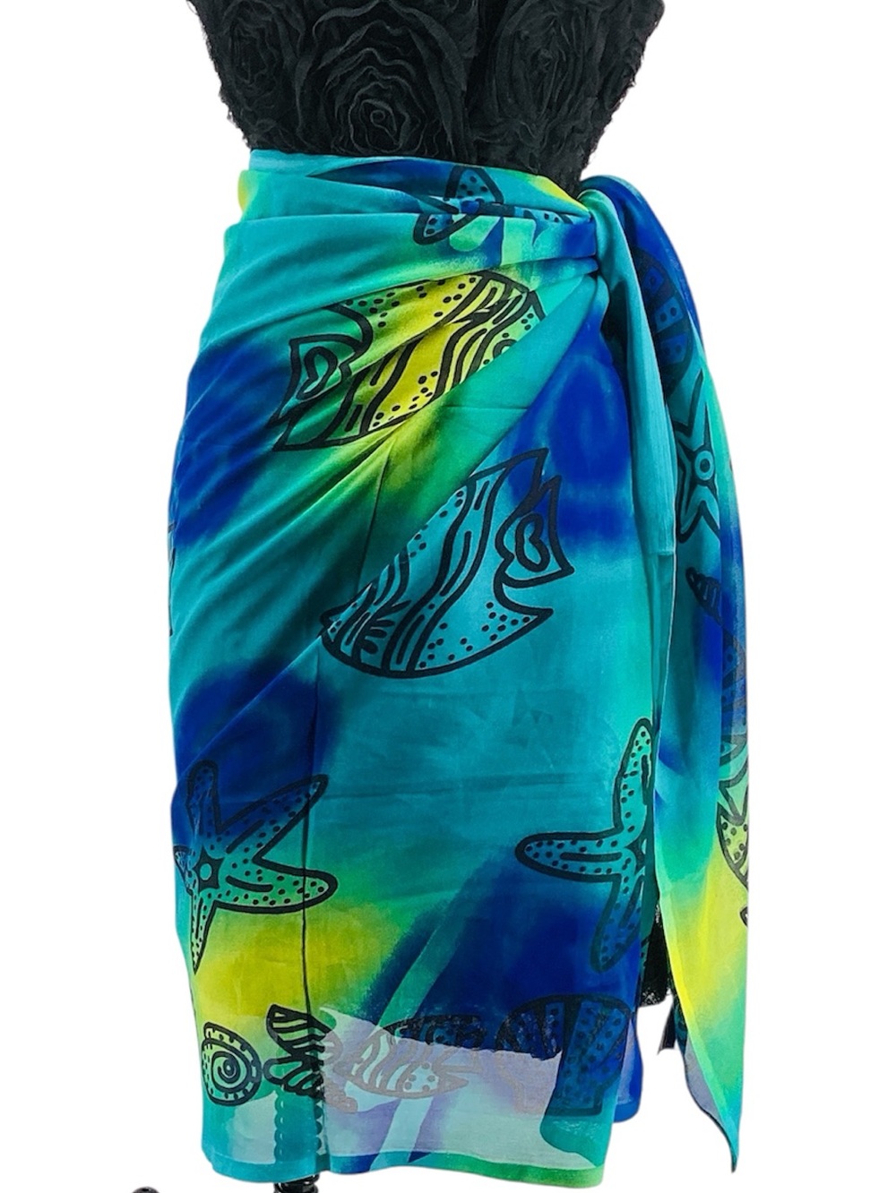 🐵 Quik Surfer Women's Teal & Blue Beach Sarong Wrap